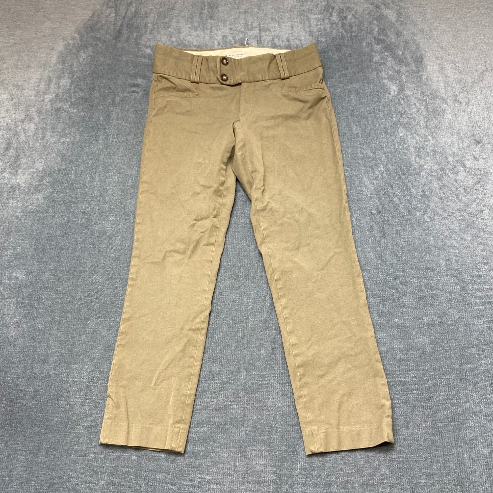 Banana Republic Sloan Fit Pants Womens 4 Tan Stretch Pockets Cropped Classic